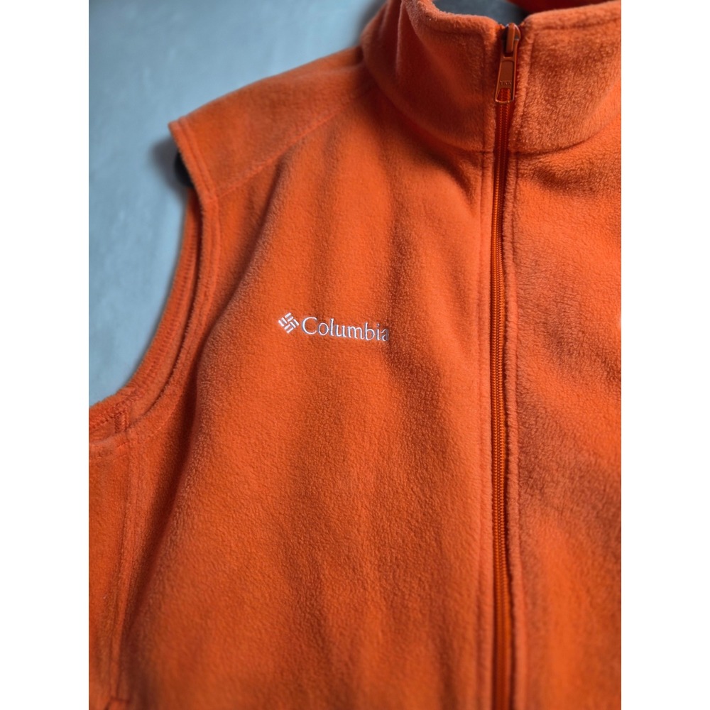 Columbia Clemson Tigers Fleece Vest Mens Large Orange Full Zip NCAA Collegiate - Picture 5 of 9